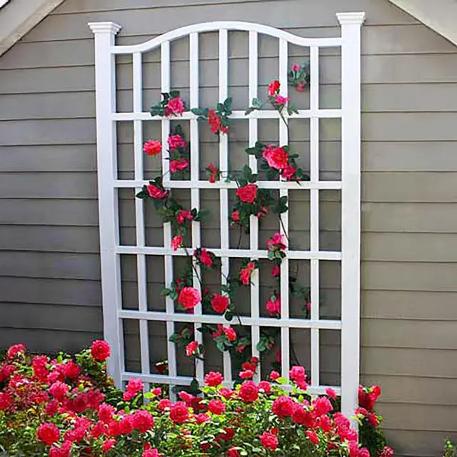 Alt view image 3 of 6 - Grande 54"W x 90"H Vinyl Trellis, white (VA68200)