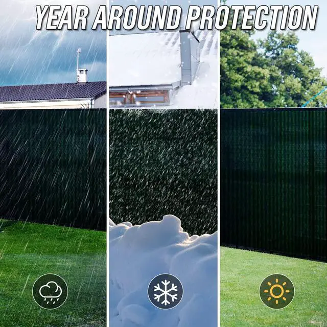 Alt view image 5 of 6 - 6' x 74' Black Fence Privacy Screen Commercial Grade Heavy Duty Black Bindings for Gardens Backyard Patio Construction Project Outdoor Events