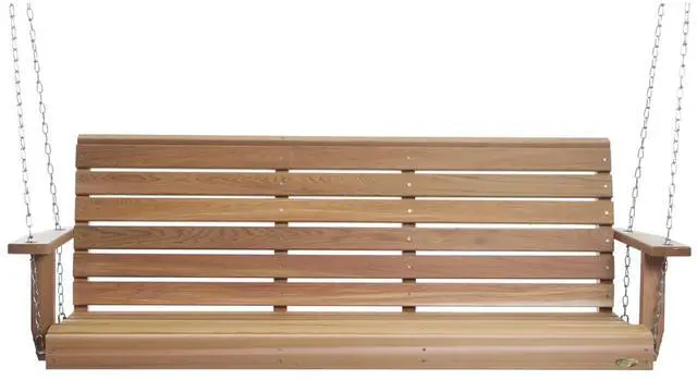 Main image of Wooden Porch Swing, Outdoor Patio Furniture, 6 Foot, Natural