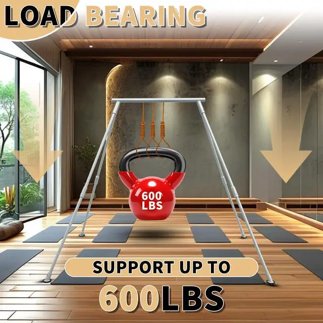 Alt view image 4 of 6 - 8.1 FT Aerial Yoga Stand 550lbs Max Capacity for Indoor and Outdoor Fitness Bodybuilding Height Adjustable for Yoga Frame