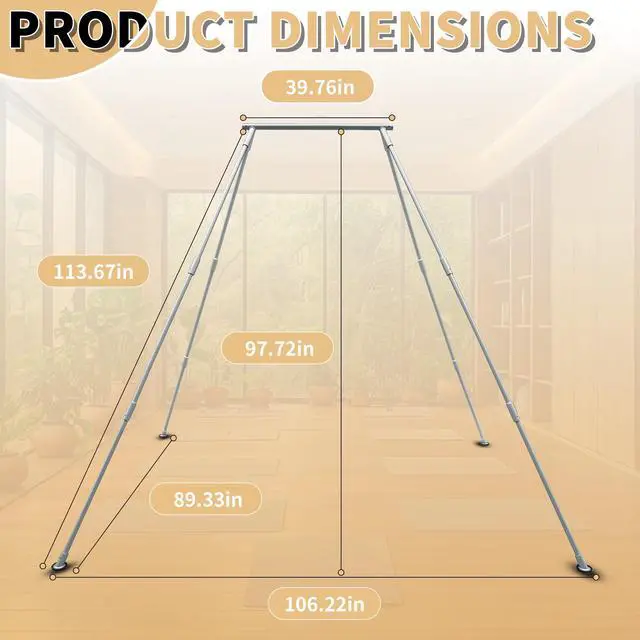 Alt view image 5 of 6 - 8.1 FT Aerial Yoga Stand 550lbs Max Capacity for Indoor and Outdoor Fitness Bodybuilding Height Adjustable for Yoga Frame