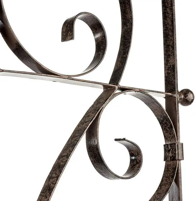 Alt view image 5 of 6 - Scroll Garden Trellis 73.5" H, Freestanding Heavy Duty Iron 34 lbs | Powder-coated finish with ground spikes included. Supports climbing roses, clematis, ivy and vines