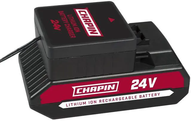 Main image of Chapin 6-8238 24V Lithium-Ion Replacement Battery and Charger, with Indicator Lights, Battery Charge Level, Fits Chapin 63924, 97902, 97900 Models, Black and Red