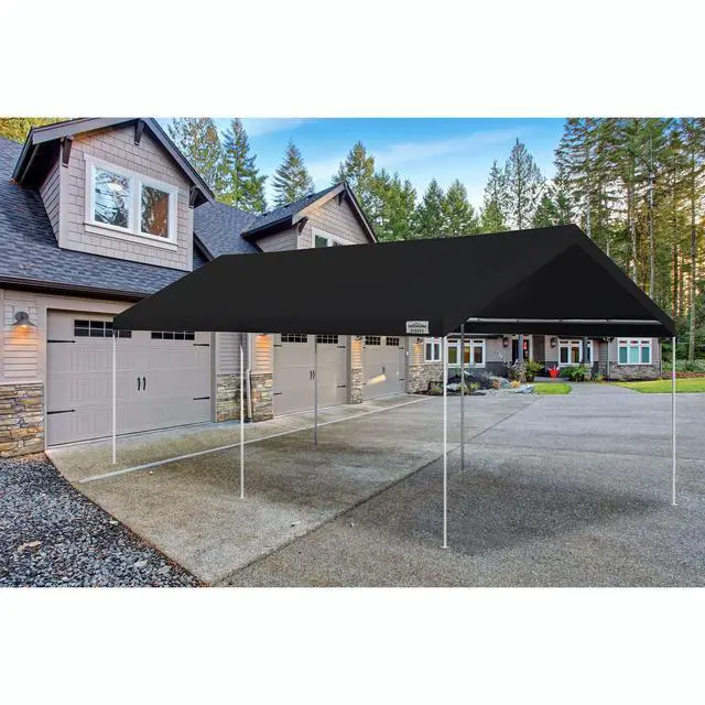Alt view image 4 of 6 - Canopy Domain Pro 200 Straight Leg 10 by 20 Foot Outdoor Canopy Car Tent 10x20 with Durable Powder Coated Steel Frames, Black