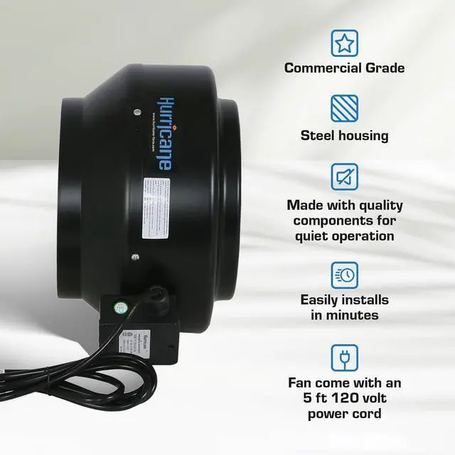 Alt view image 2 of 6 - Commercial Grade Inline Fan for Phresh & Black Ops Carbon Filters, Ideal-Air Ducting and Clamps and Titan Controls Ventilation Controllers