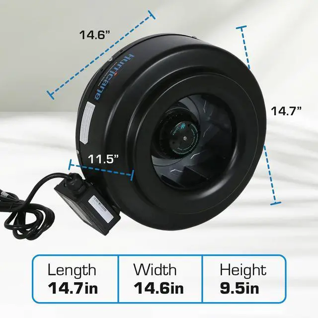 Alt view image 3 of 6 - Commercial Grade Inline Fan for Phresh & Black Ops Carbon Filters, Ideal-Air Ducting and Clamps and Titan Controls Ventilation Controllers