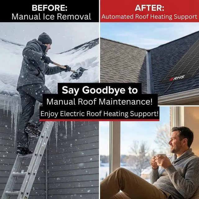 Alt view image 4 of 6 - Roof Valley Ice Dam Heater Mat - Snow & Ice Melting System - Prevents Ice Dams & Roof Leaks - American Made - UL Listed Components - Melts 2 Inches of Snow per Hour (8' x 13")