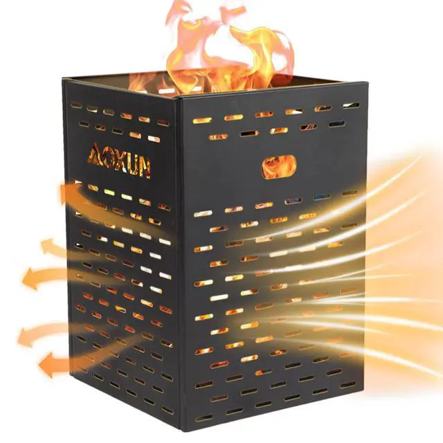 Alt view image 2 of 6 - 63 Gallon Ultra Thick Burn Barrel for Yard Waste - Heavy Duty Outdoor Incinerator Drum with Burn Cage for Paper, Leaves, Trash & Wood (27.9")