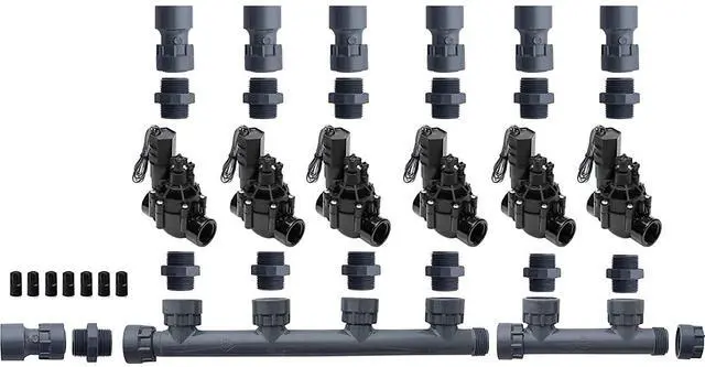 Main image of Rain Bird 100DVF Dura Manifold Valve Kit With Flow Control - Slip 100DVF-NPT (6 zone)