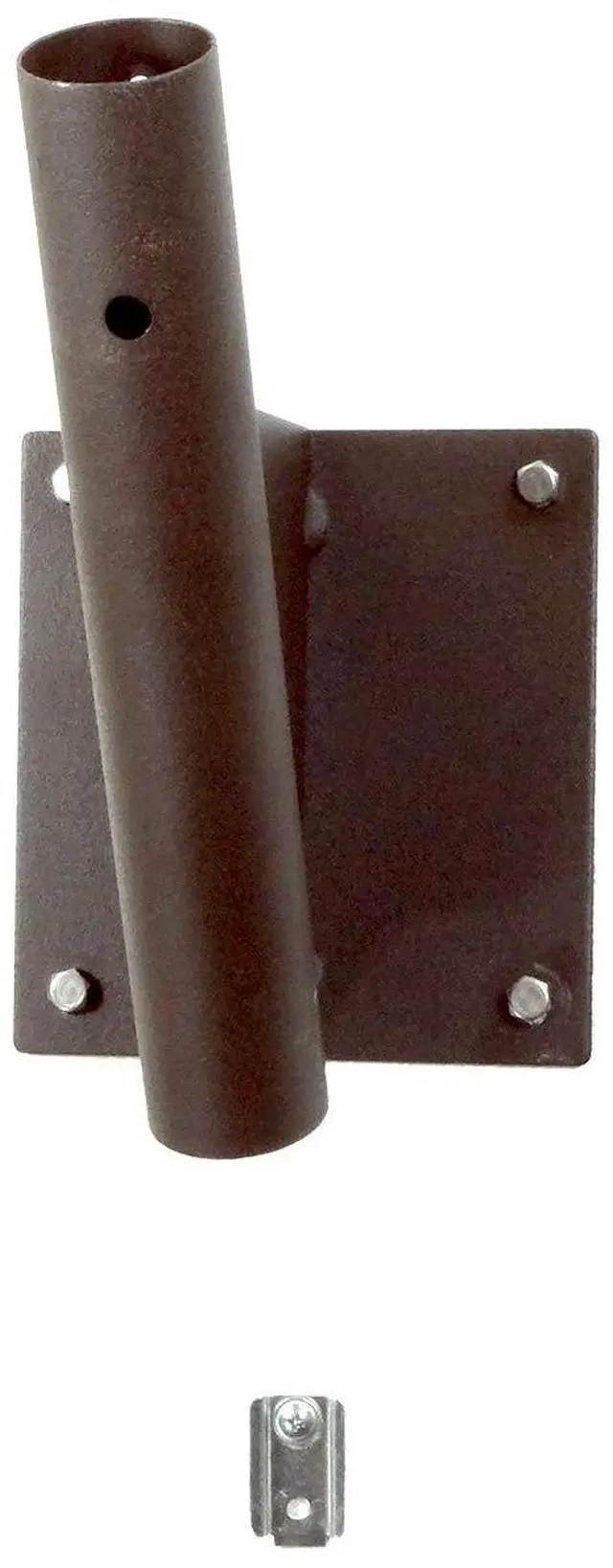 Alt view image 2 of 4 - Oscillating Wall Mounted Outdoor-Rated Fan, 3-Speed Control on Fan Motor, Hard Resin Blade with Mounting Bracket and Black Vinyl Cover, Very Quiet Running, 18, Dark Brown