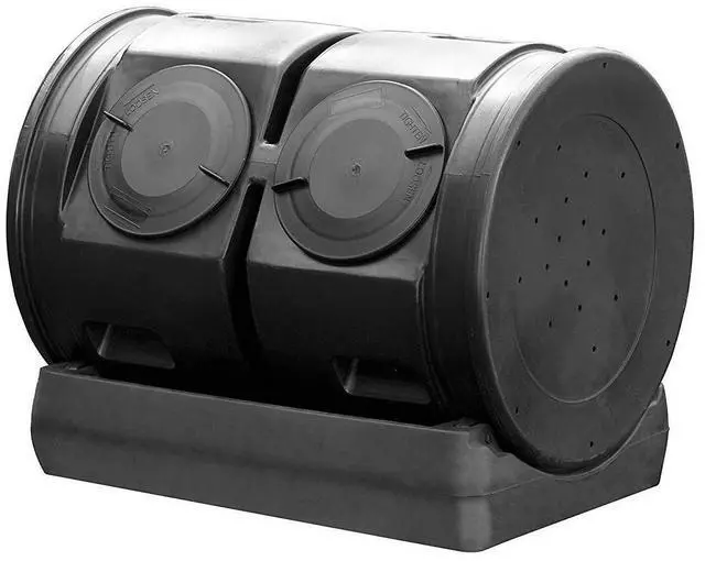 Main image of Compost Wizard Outdoor Garden Dual Tumbler Compost Container, Black
