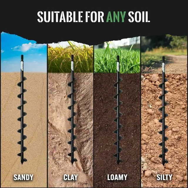 Alt view image 4 of 6 - Termite & Tree Auger 2"x24" With 1/2" Non-Slip Hex Drive - Heavy Duty Auger Bare Root Tree & Shrub Planting, Irrigation or Bait Stations Install - Works in All Soil Conditions - USA Made