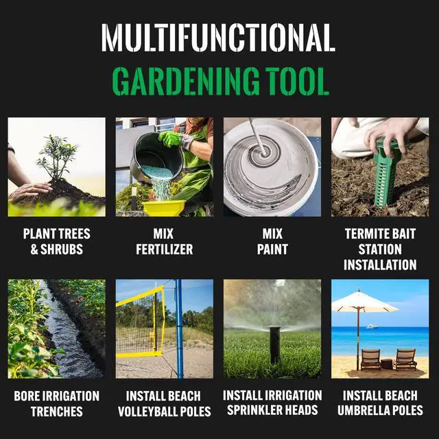 Alt view image 5 of 6 - Termite & Tree Auger 2"x24" With 1/2" Non-Slip Hex Drive - Heavy Duty Auger Bare Root Tree & Shrub Planting, Irrigation or Bait Stations Install - Works in All Soil Conditions - USA Made