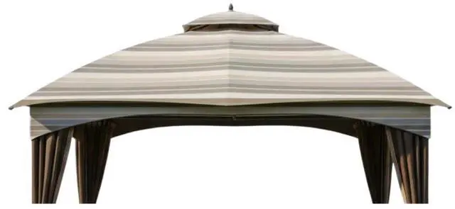 Main image of Durable 350 Replacement Canopy Top Compatible with Allen Roth 10' x 12' Gazebo Models GF-12S004B, TPGAZ17-002 - Stripe Stone