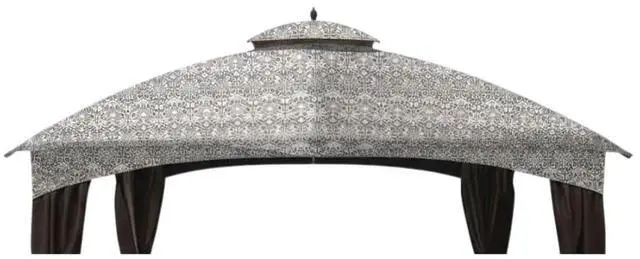 Main image of Durable 350 Replacement Canopy Top Compatible with Allen Roth 10' x 12' Gazebo Models GF-12S004B, TPGAZ17-002 - Damask Beige