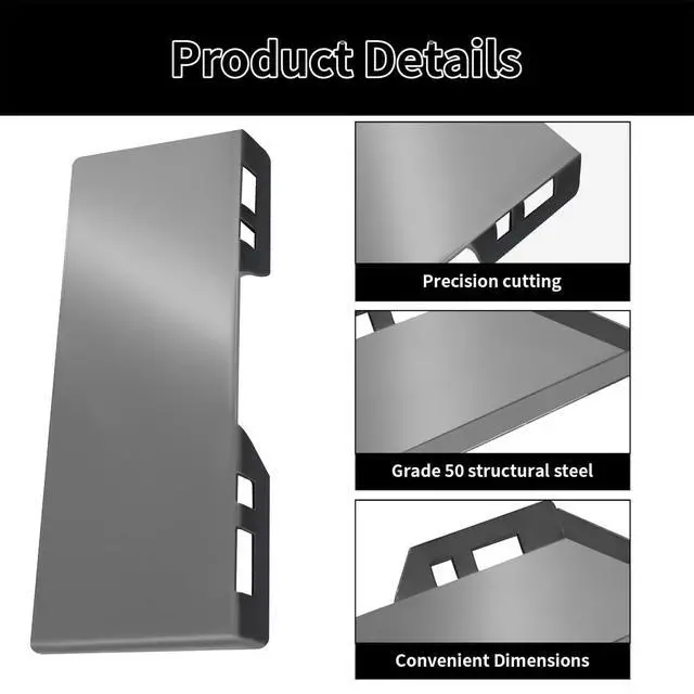 Alt view image 5 of 6 - 1/2" Skid Steer Attachment Quick Tach Mount Plate Loader Compatible with Kubota and Bobcat Skid Steers and Tractors
