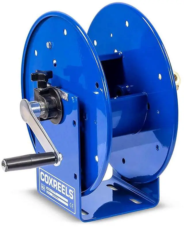 Main image of 112-3-50 Compact Hand Crank Steel Hose Reel - 4,000 PSI - Holds 3/8" x 50' Length Hose - Perfect for Air Compressor, Garden, Pressure Washer, Electric Hoses (Hose Not Included) Made in USA