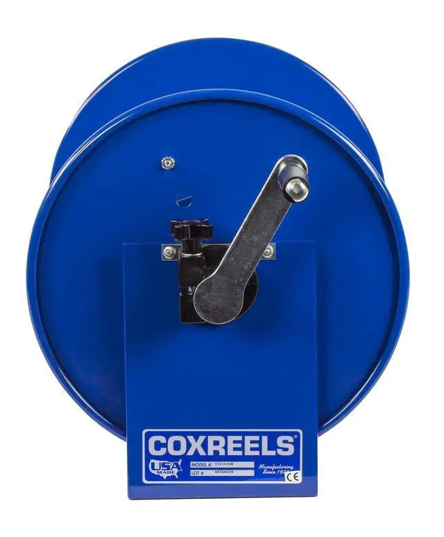 Alt view image 3 of 6 - 112-3-50 Compact Hand Crank Steel Hose Reel - 4,000 PSI - Holds 3/8" x 50' Length Hose - Perfect for Air Compressor, Garden, Pressure Washer, Electric Hoses (Hose Not Included) Made in USA