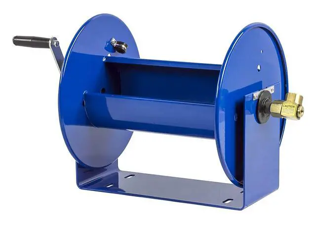 Alt view image 5 of 6 - 112-3-50 Compact Hand Crank Steel Hose Reel - 4,000 PSI - Holds 3/8" x 50' Length Hose - Perfect for Air Compressor, Garden, Pressure Washer, Electric Hoses (Hose Not Included) Made in USA