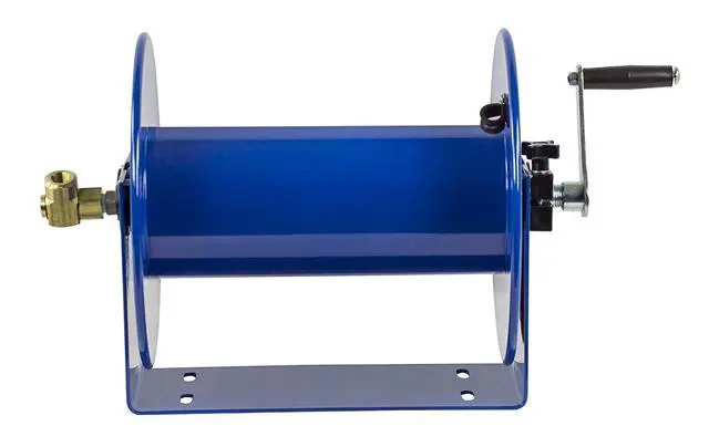 Alt view image 6 of 6 - 112-3-50 Compact Hand Crank Steel Hose Reel - 4,000 PSI - Holds 3/8" x 50' Length Hose - Perfect for Air Compressor, Garden, Pressure Washer, Electric Hoses (Hose Not Included) Made in USA