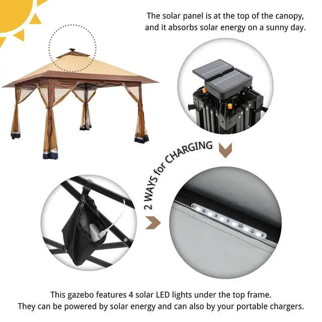 Alt view image 3 of 6 - Suntime Pop Up Gazebo Polyester Canopy Tent