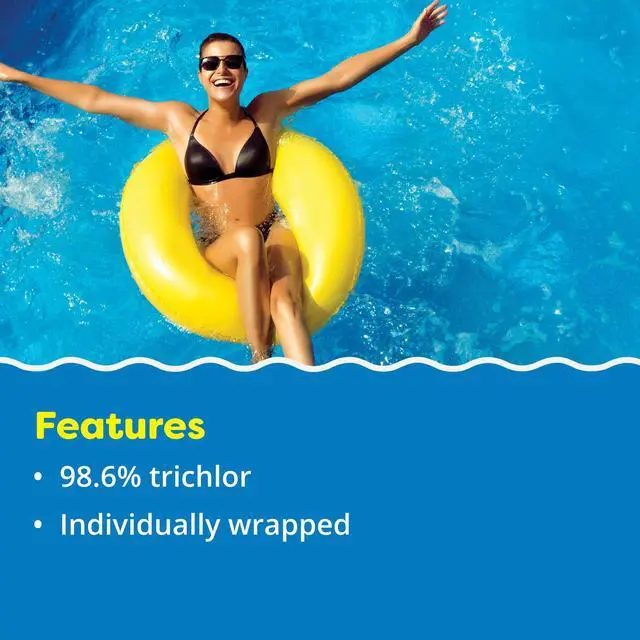 Alt view image 4 of 6 - 4 Inch Chlorine Sticks for Sanitizing Swimming Pools - Individually Wrapped, Slow Dissolving, Stabilized Chlorine Sanitizer - 90% Available Chlorine, 99% Trichlor - 10 Pounds