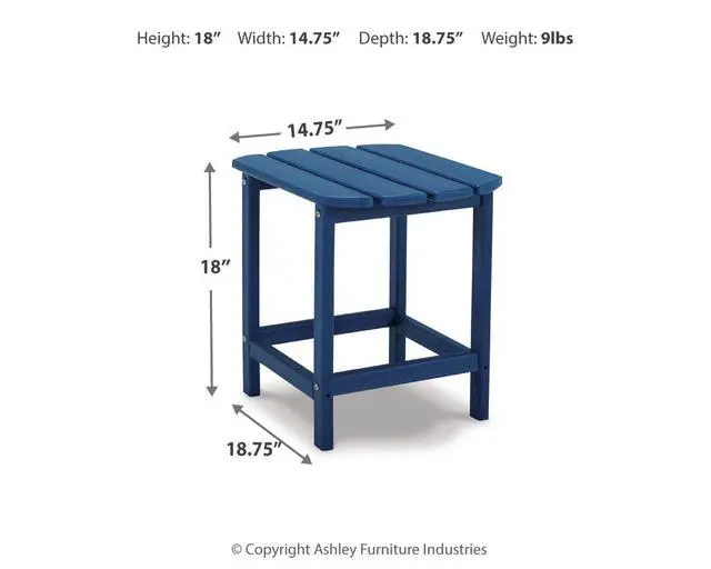 Alt view image 3 of 6 - Outdoor Sundown Treasure HDPE End Table, Blue