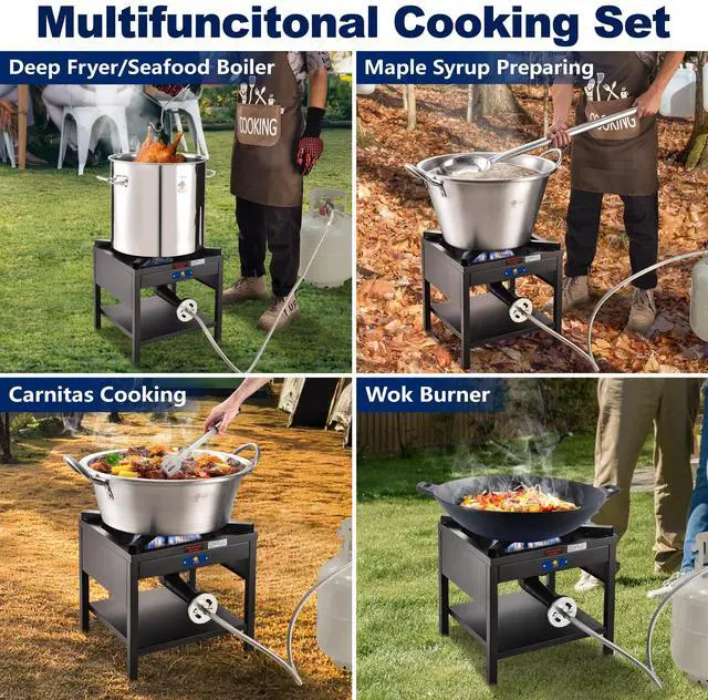Alt view image 6 of 6 - ARC Single Burner Propane Stove, 200,000BTU High-Pressure Outdoor Propane Stove Cooker Propane Burner, 16.5"Heavy Duty Burners For Outdoor Cooking Turkey Fry,Crawfish Boil,Homebrewing