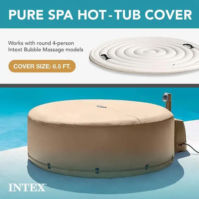 Alt view image 2 of 6 - 28523E PureSpa Energy Efficient Spa Cover: Extra Insulation and Minimizes Heat Loss Protects Spa from Punctures and Weather Damage Safety Buckle Fits 4 Person PureSpa Models 78" x 28"
