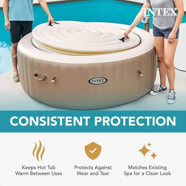 Alt view image 4 of 6 - 28523E PureSpa Energy Efficient Spa Cover: Extra Insulation and Minimizes Heat Loss Protects Spa from Punctures and Weather Damage Safety Buckle Fits 4 Person PureSpa Models 78" x 28"