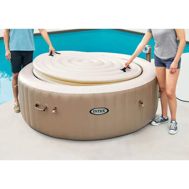 Alt view image 6 of 6 - 28523E PureSpa Energy Efficient Spa Cover: Extra Insulation and Minimizes Heat Loss Protects Spa from Punctures and Weather Damage Safety Buckle Fits 4 Person PureSpa Models 78" x 28"