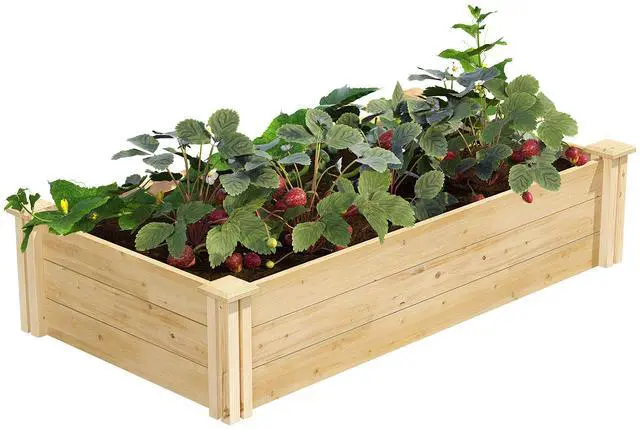 Main image of Premium Cedar Raised Garden Bed, 2' x 4' x 10.5" (3/4" Thick) (2-Pack) - Made in USA with North American Cedar