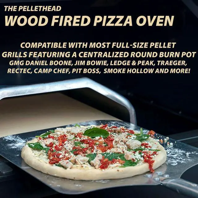 Alt view image 2 of 6 - Pizza Oven Attachment for Pellet Grills Convert Traeger, Pit Boss, GMG & Camp Chef into Outdoor Pizza Oven | Heats to 800°F, Stainless Steel, Radiant + Convection Cooking
