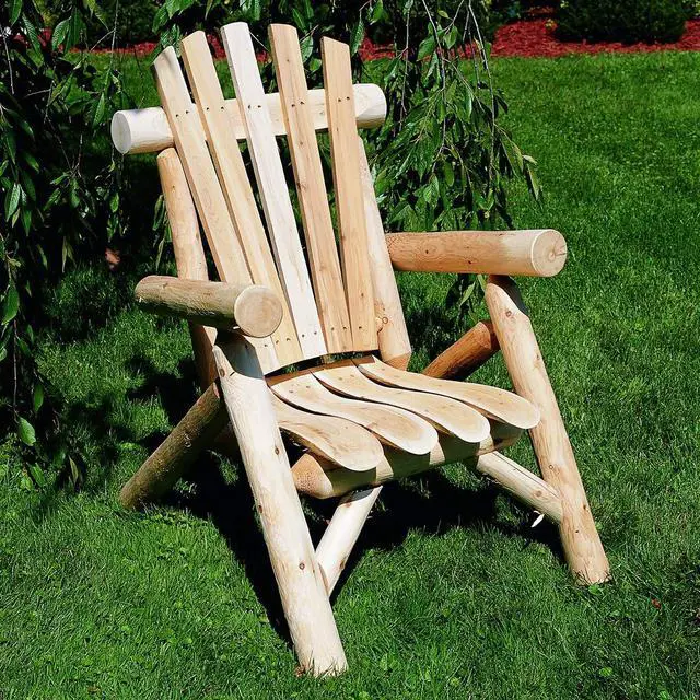 Alt view image 2 of 2 - Cedar Log Lounge Chair, Natural