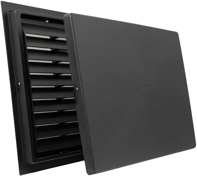 Main image of Louvered Crawl Space Access Door 20" H × 32" W UV-Stabilized ABS Plastic, Metal Mesh Screen, Surface Mount | (Black)
