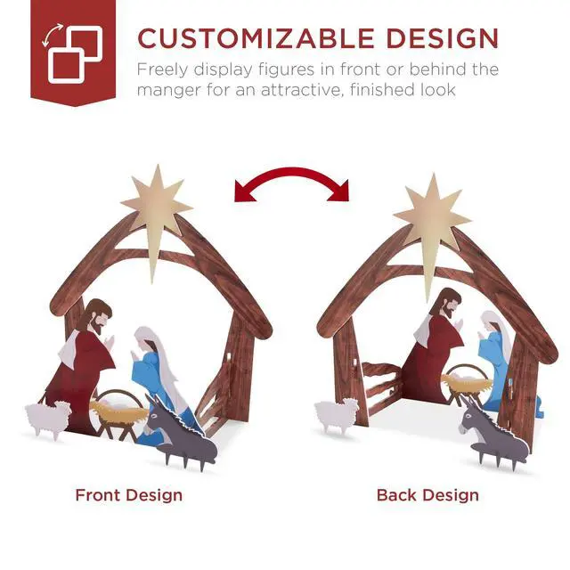 Alt view image 4 of 6 - 4ft Outdoor Nativity Scene, Weather-Resistant Decor, Christmas Holy Family Yard Decoration, Water-Resistant PVC - Colored