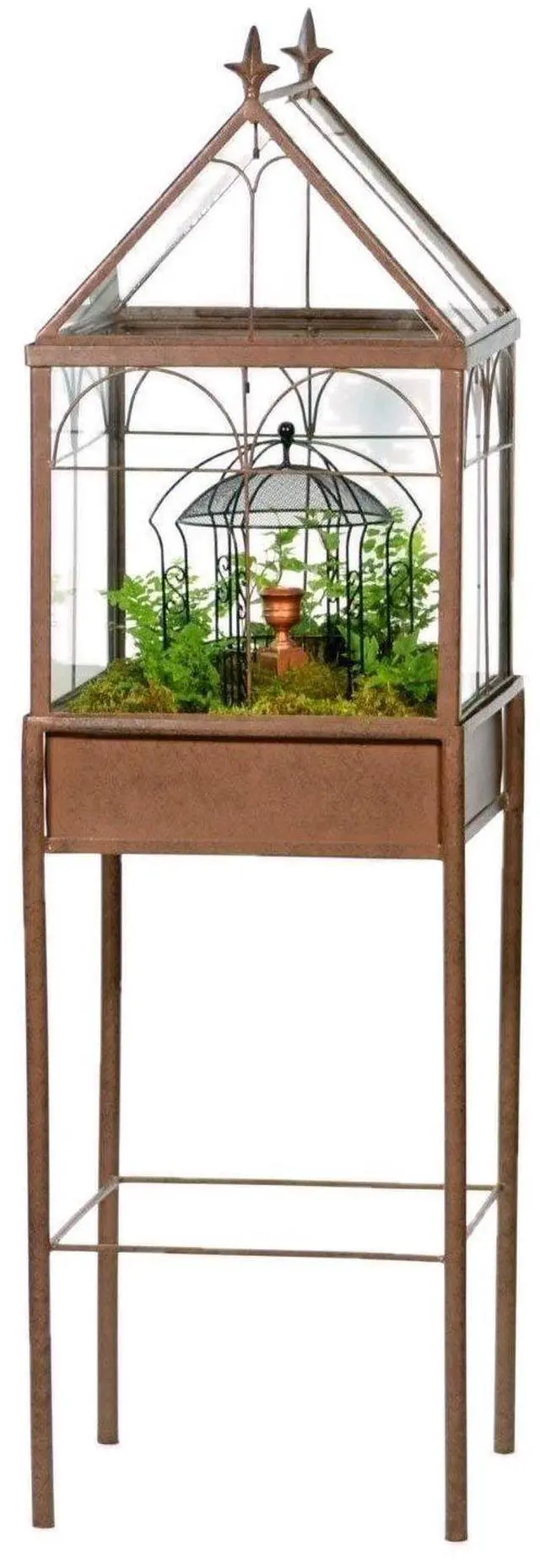 Main image of Freestanding Glass Wardian Case Plant Stand, Large Terrarium | Handcrafted, Real Glass, Botanical Display, Houseplants, Decorative Décor