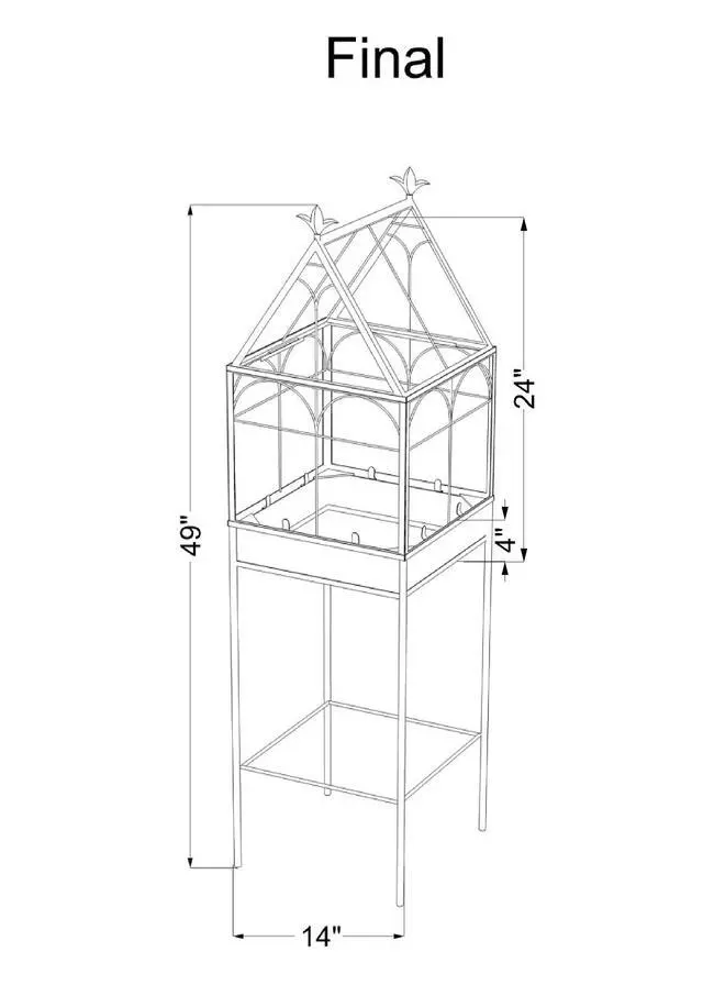Alt view image 4 of 6 - Freestanding Glass Wardian Case Plant Stand, Large Terrarium | Handcrafted, Real Glass, Botanical Display, Houseplants, Decorative Décor