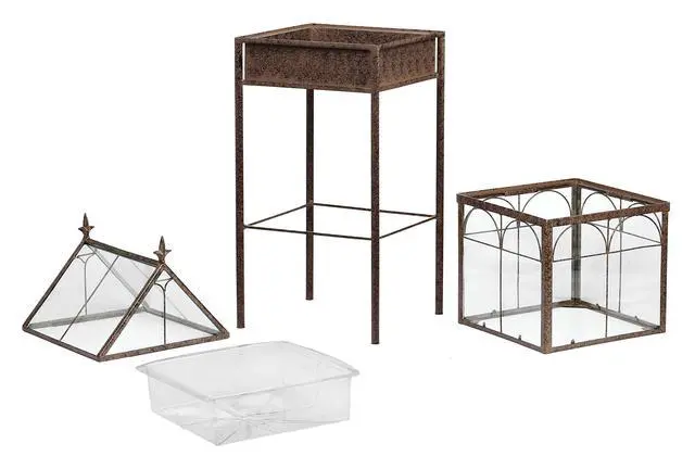 Alt view image 5 of 6 - Freestanding Glass Wardian Case Plant Stand, Large Terrarium | Handcrafted, Real Glass, Botanical Display, Houseplants, Decorative Décor
