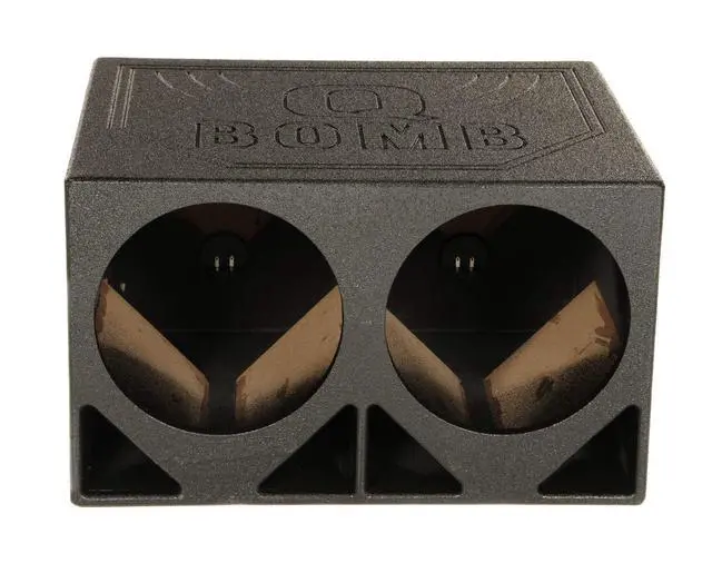 Alt view image 4 of 4 - QPower QBOMB12TB-DUAL Dual 12-Inch Triangle Ported Subwoofer Box Enclosure with Durable Bed Liner Spray for Car Audio Systems