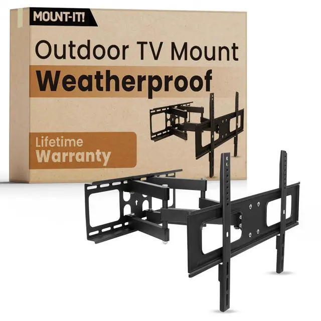 Main image of Outdoor TV Mount Weatherproof, Anti-Rust Anti-Corrosion Outside TV Bracket for Patio, Gazebo and Exterior, Fits 37-80", Heavy Duty Dual Full Motion Arms, VESA Up to 600x400mm, 110 Lbs Limit