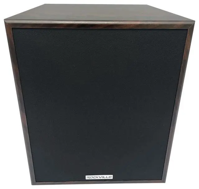 Alt view image 2 of 4 - Rock Shaker 10 Dark Wood 600W 10" Powered Home Theater Subwoofer, Class-D Amp, Adjustable Crossover, for Movies and Music