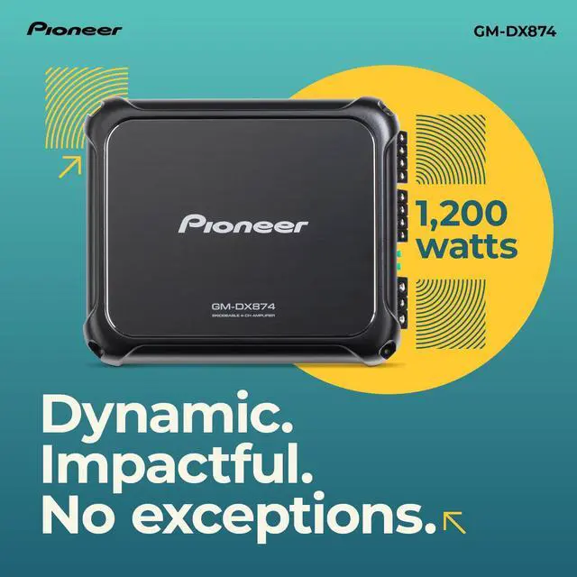 Alt view image 2 of 4 - GM-DX874 1,200 Watts Class D Powerhouse Amplifier, 4-Channel Amp, Variable Low-Pass Filter, Compact Design, and Remote Bass Boost Control