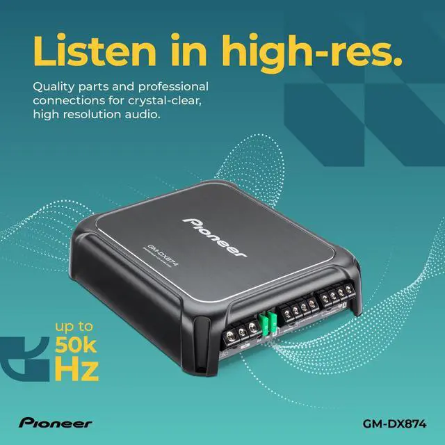 Alt view image 3 of 4 - GM-DX874 1,200 Watts Class D Powerhouse Amplifier, 4-Channel Amp, Variable Low-Pass Filter, Compact Design, and Remote Bass Boost Control
