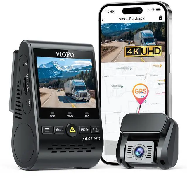 Main image of A129 Pro Duo 4K Dual Dash Cam 3840 x 2160P Ultra HD 4K Front and 1080P Rear Car WiFi Dash Camera 8MP Sensor GPS, Buffered Parking Mode, G-Sensor, Motion Detection, WDR, Loop Recording
