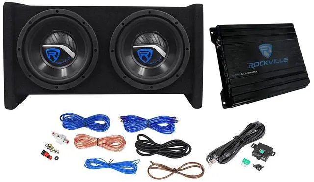 Main image of RV8.2A Dual 8" 800W Subwoofers + 1200W Mono Amp Car Audio Kit, CEA-2006 Compliant, Ported Enclosure, Complete Wiring for Deep Bass