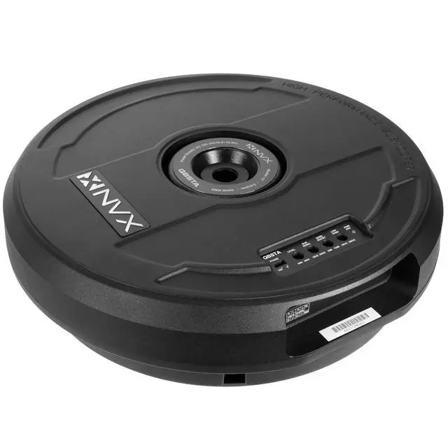Alt view image 4 of 4 - QBSTA 900W Max (300W RMS) 11" Powered Spare Tire Subwoofer Box with Built-in Amp and Remote Bass Knob, Easy to Install in Cars