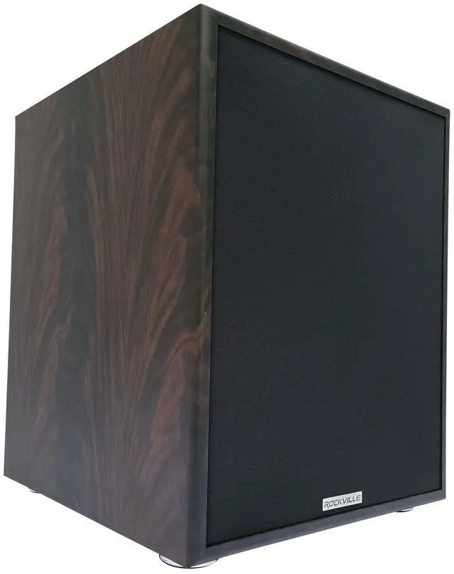 Main image of Rock Shaker 12 Dark Wood Powered Subwoofer, 800W Peak, 12", Class-D Amp, Deep Bass for Home Theater and Music