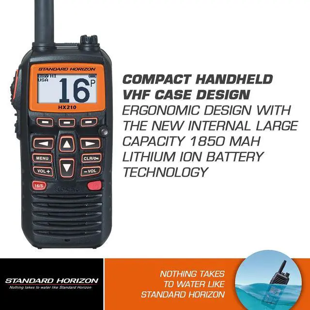 Alt view image 2 of 6 - HX210 6W Floating Handheld Marine VHF Transceiver