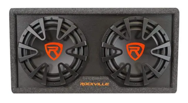 Alt view image 2 of 4 - Car Audio Bundle: RG212CA Dual 12" Slim Vented Powered Subwoofer Enclosure 2000-Watt, Built-in Amplifier with RWK81 8-Gauge Complete Amp Installation Kit 100% Copper RCA, 2-Items
